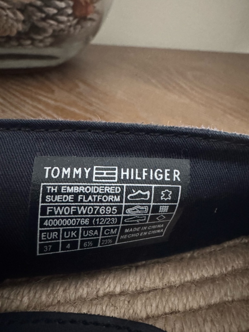 Tommy Hilfiger Navy Suede Espadrille Slip-On Loafers - Picture 7 of 7
